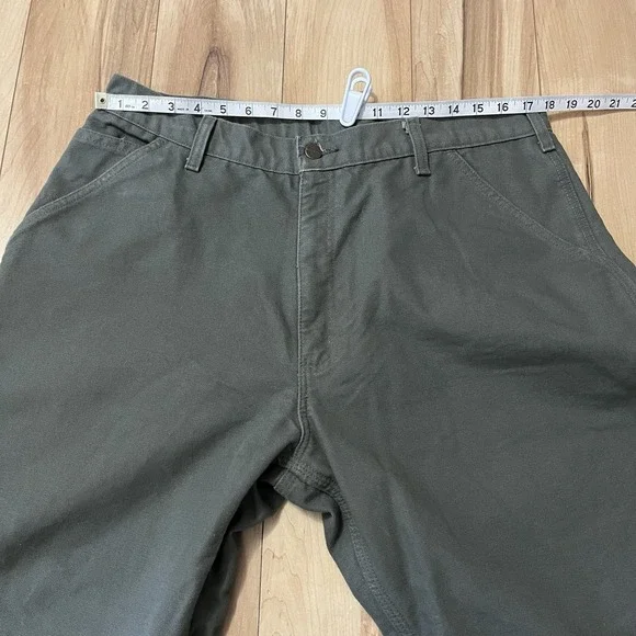 Carhartt B111 MOS Canvas Flannel Lined Carpenter Pants 38 X 30 Original Fit Gorp - Picture 4 of 9